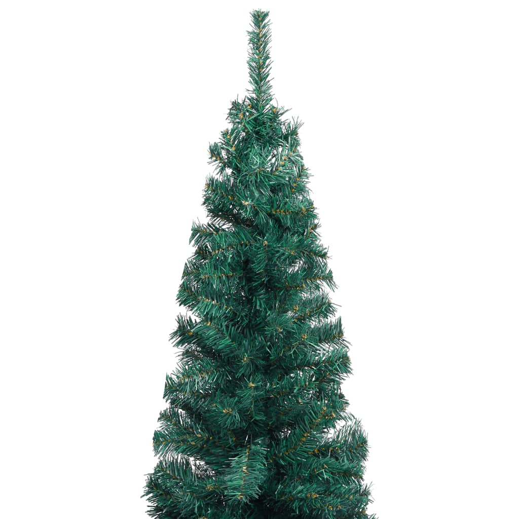 vidaXL kunstigt juletræ med lys og kuglesæt 120 cm grøn