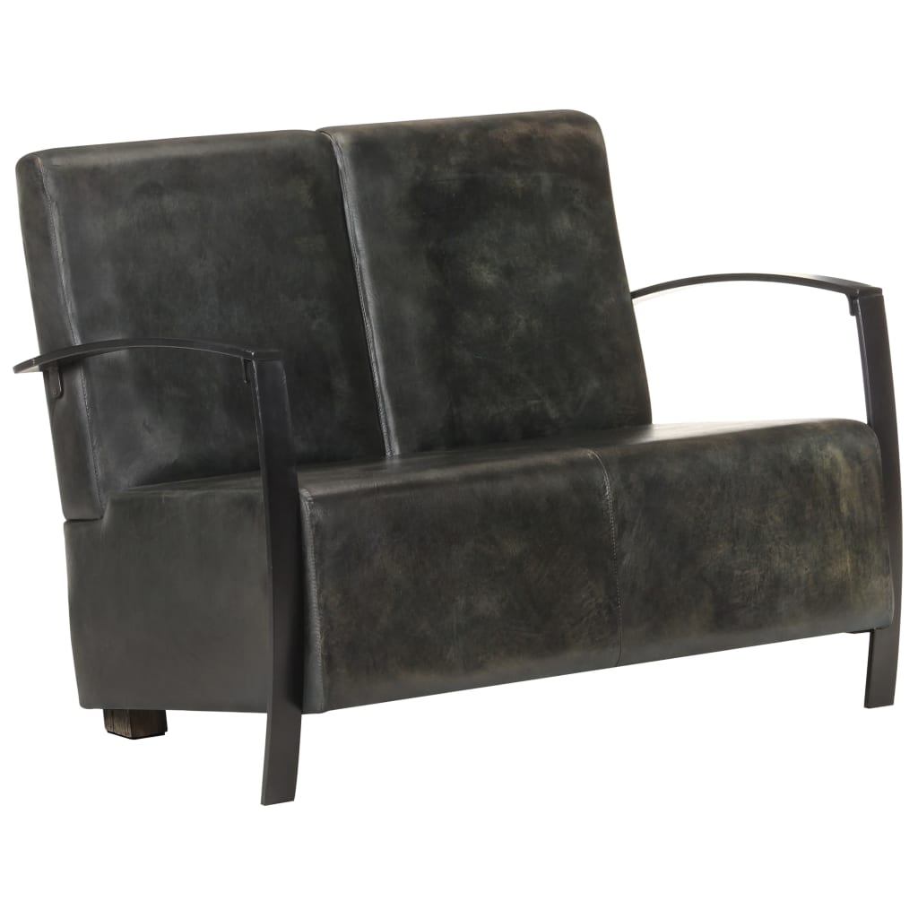 vidaXL 2-personers sofa ægte læder rustikgrå