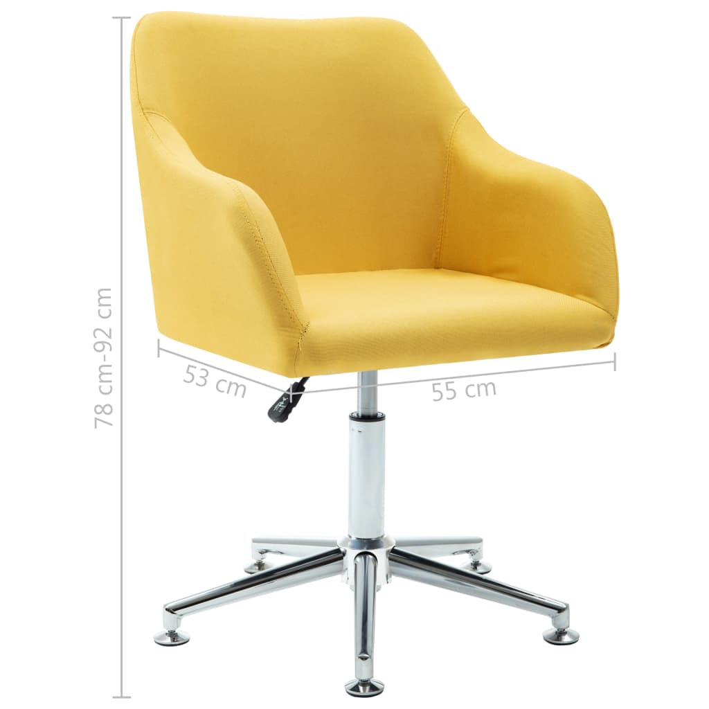 vidaXL drejelige spisebordsstole 6 stk. stof gul