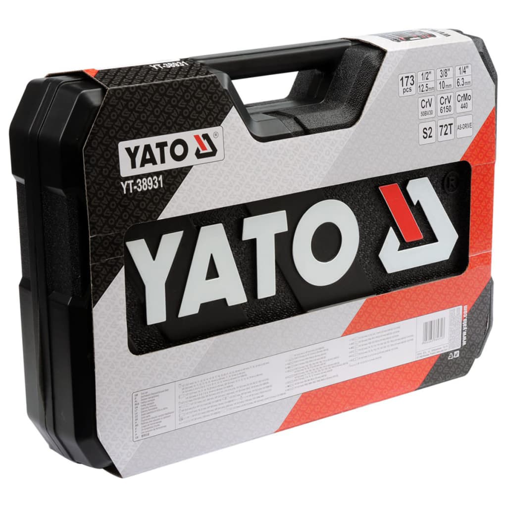 YATO Skralde-, top- og skruenøglesæt med 173 dele YT-38931