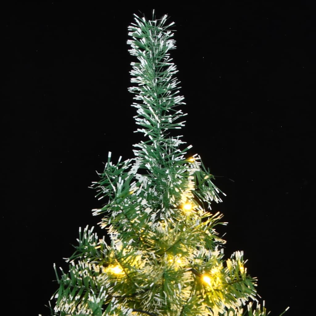 vidaXL kunstigt juletræ med sne og 150 LED'er 120 cm
