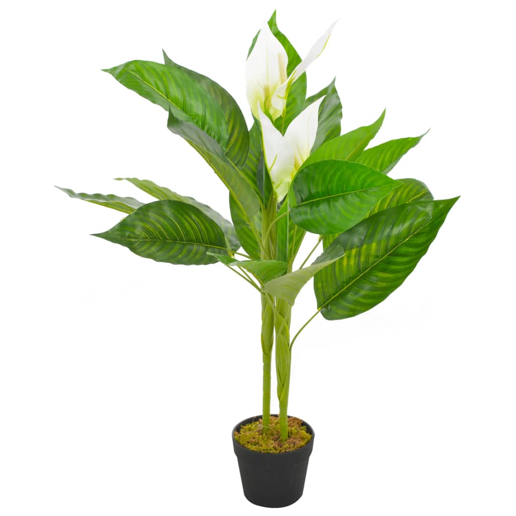 vidaXL kunstig plante anthurium med urtepotte hvid 90 cm