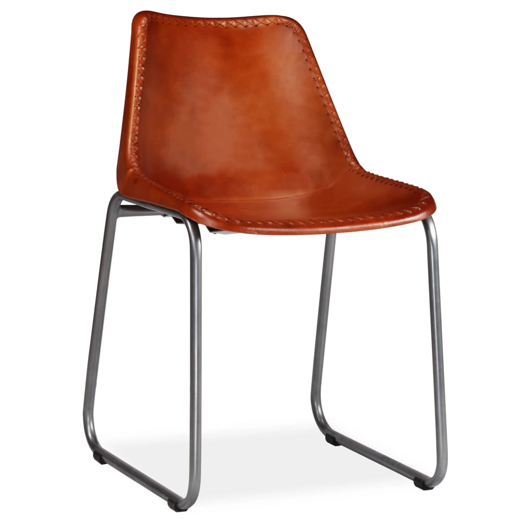 vidaXL spisebordsstole 4 stk. ægte læder brun