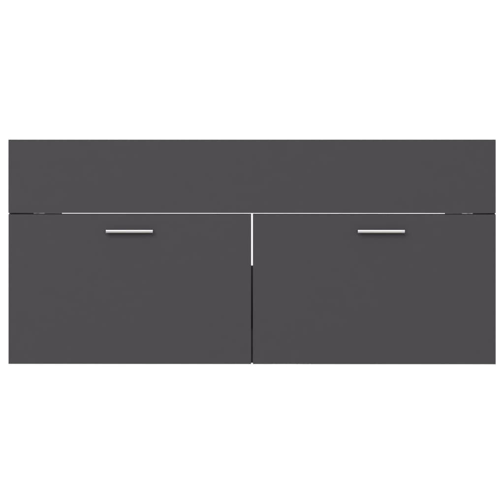 vidaXL badeværelsesmøbelsæt 2 dele spånplade grå