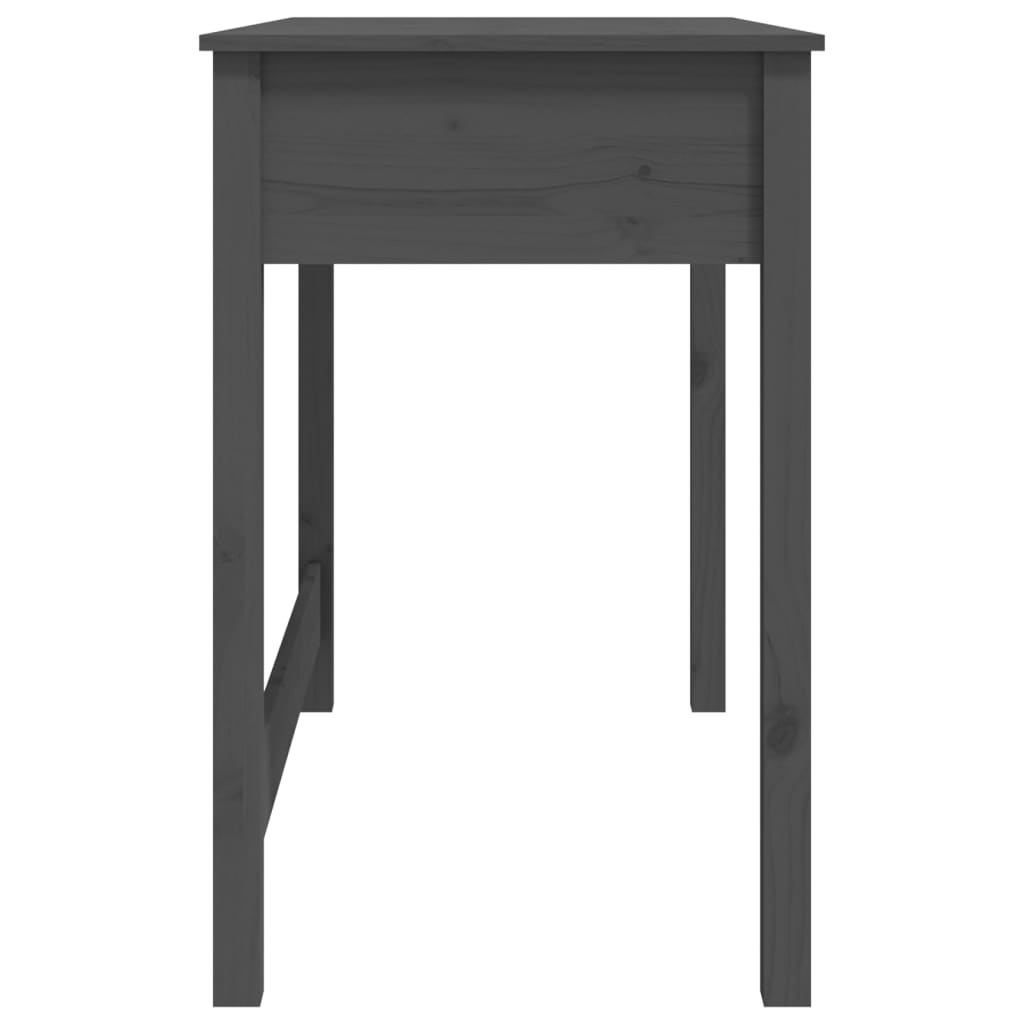 vidaXL skrivebord med skuffer 100x50x78 cm massivt fyrretræ grå