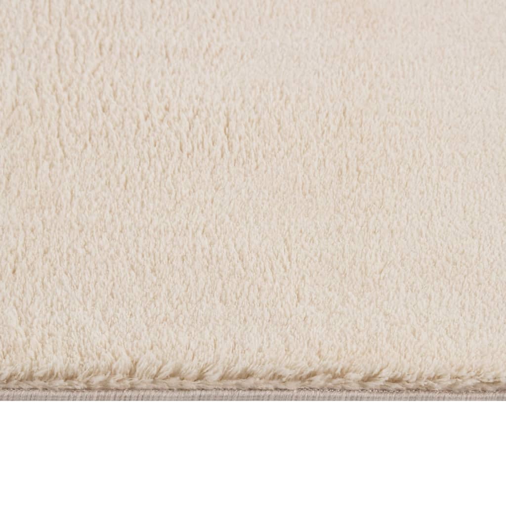 vidaXL gulvtæppe 160x230 cm blødt plys skridsikkert og vaskbart beige