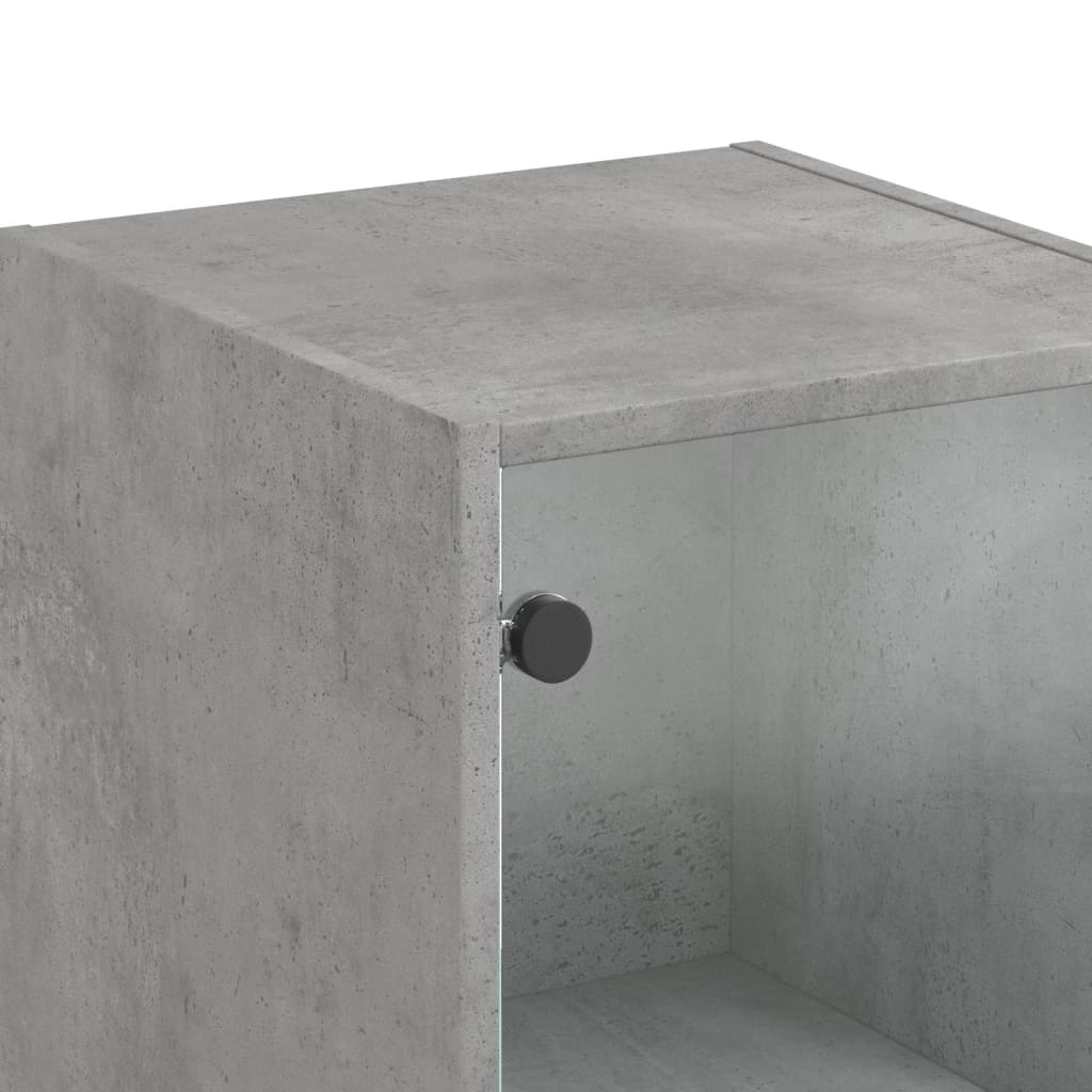 vidaXL skab med glaslåger 35x37x142 cm betongrå