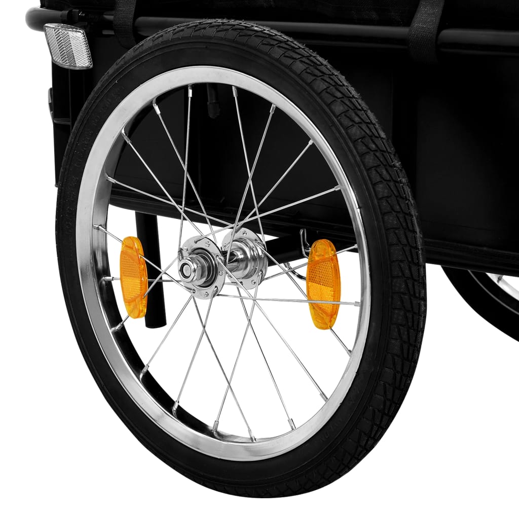 vidaXL cykeltrailer/trækvogn 155x60x83 cm stål sort