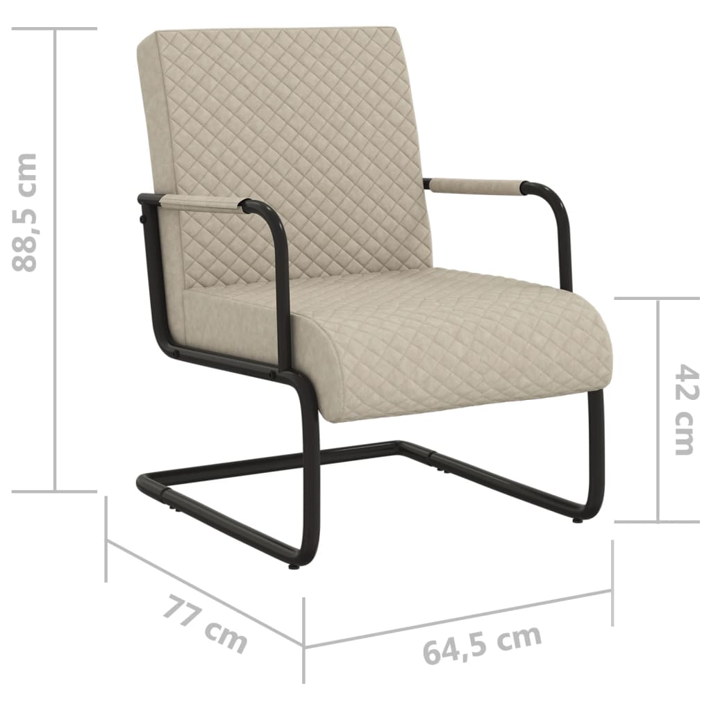 vidaXL stol med cantilever kunstlæder lysegrå