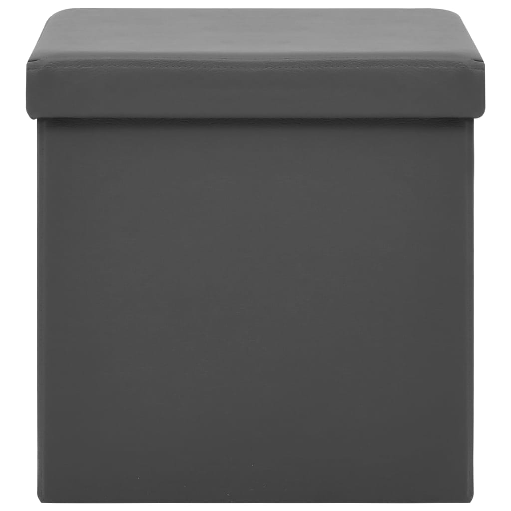 vidaXL foldbare opbevaringspuffer 2 stk. PVC grå
