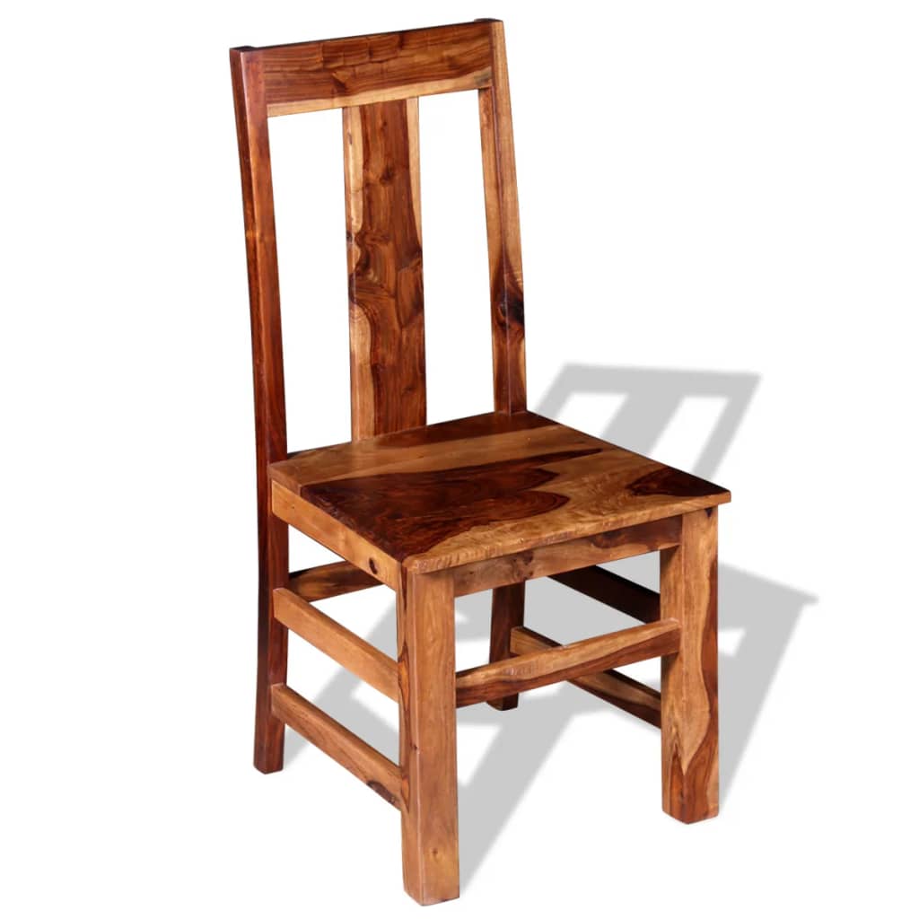 vidaXL spisebordsstole 2 stk. i massivt sheeshamtræ