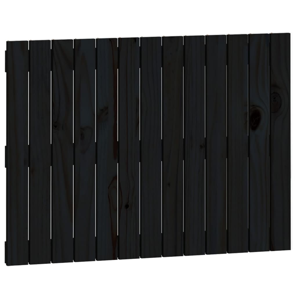 vidaXL sengegavl 82,5x3x60 cm massivt fyrretræ sort
