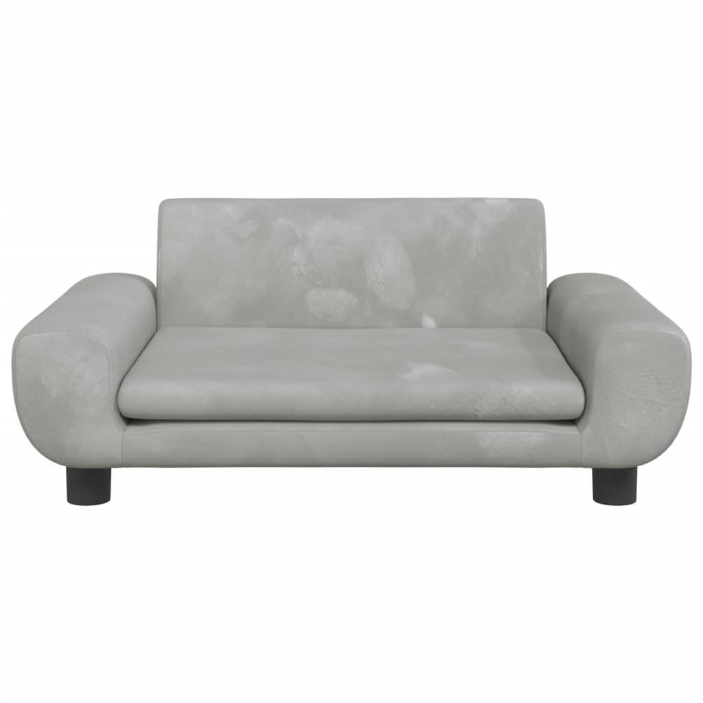 vidaXL sofa til børn 70x45x33 cm velour lysegrå