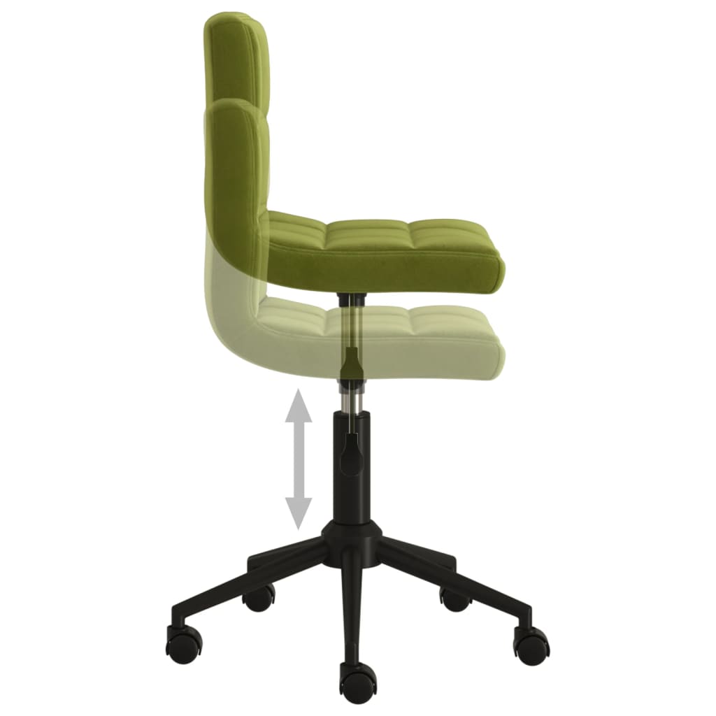 vidaXL drejelig kontorstol fløjl lysegrøn