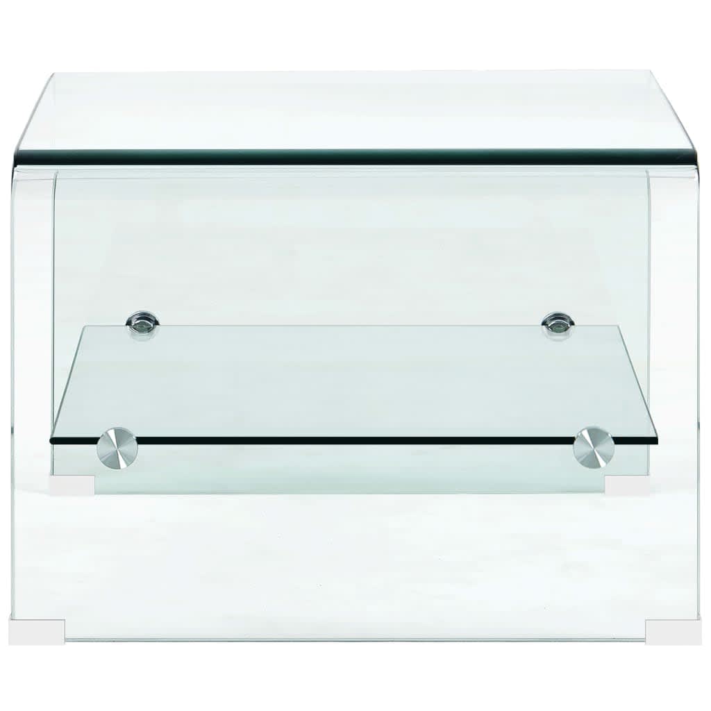 vidaXL sofabord 50 x 45 x 33 cm hærdet glas transparent
