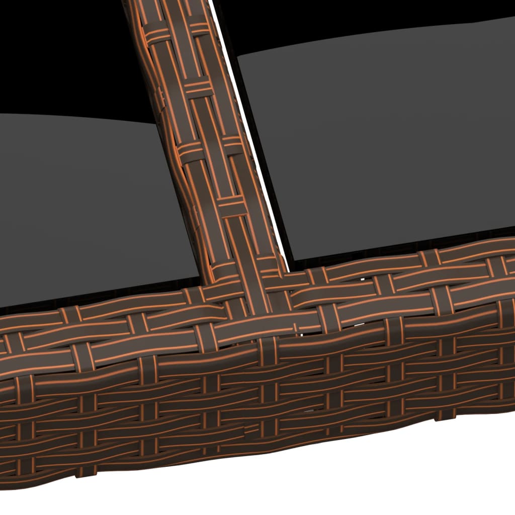 vidaXL havebord med glasplade 200x150x75 cm rattan brun