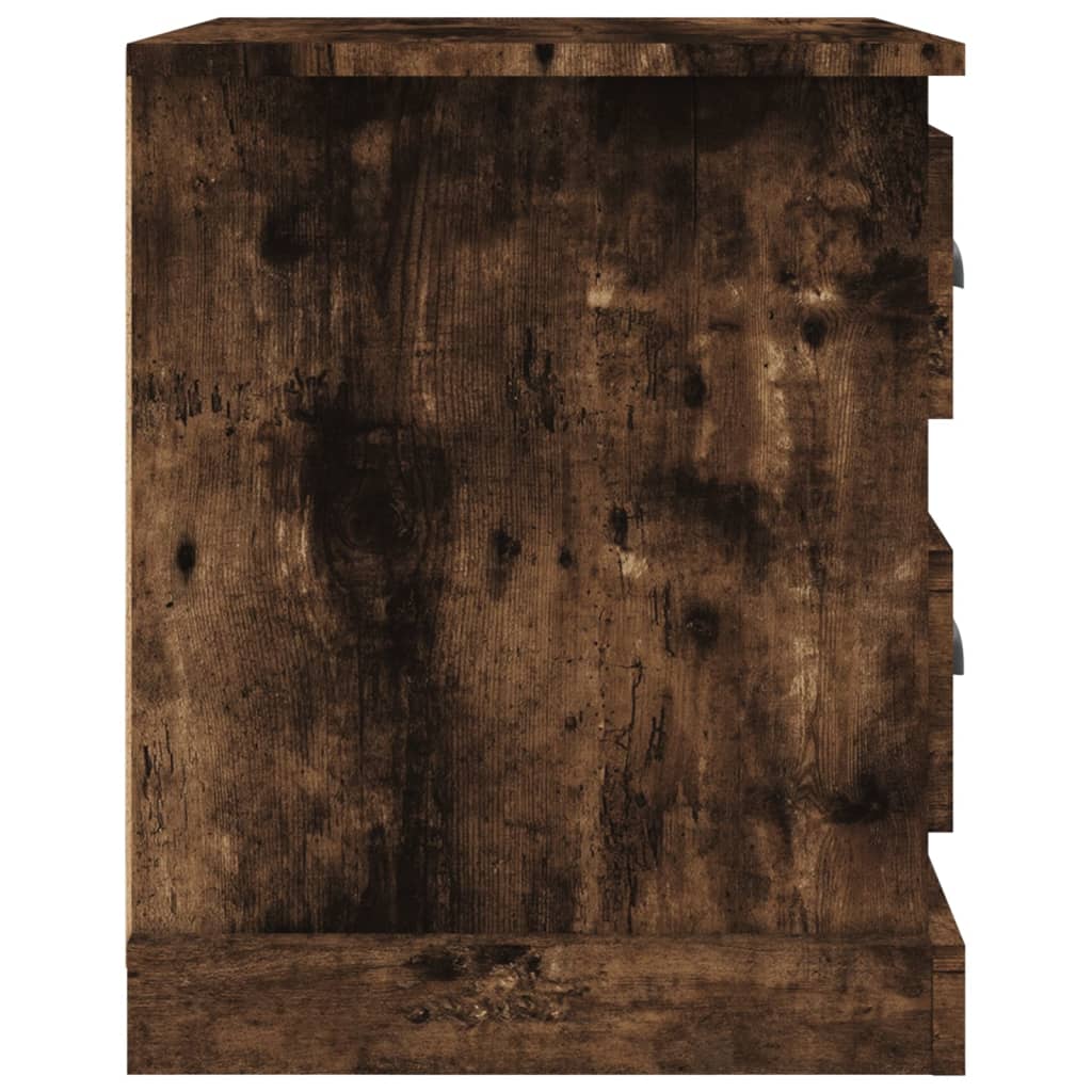 vidaXL sengebord 39x39x47,5 cm konstrueret træ røget egetræsfarve