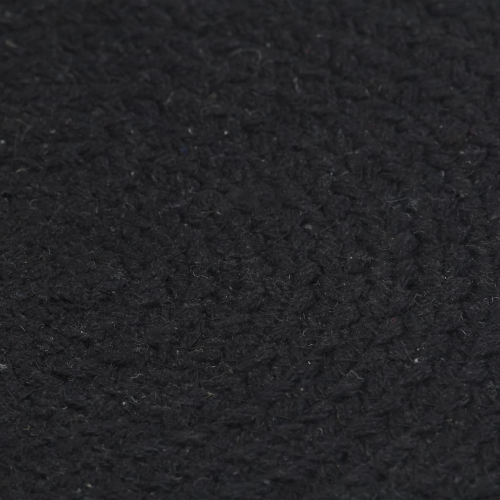 vidaXL dækkeservietter 4 stk. runde 38 cm bomuld sort