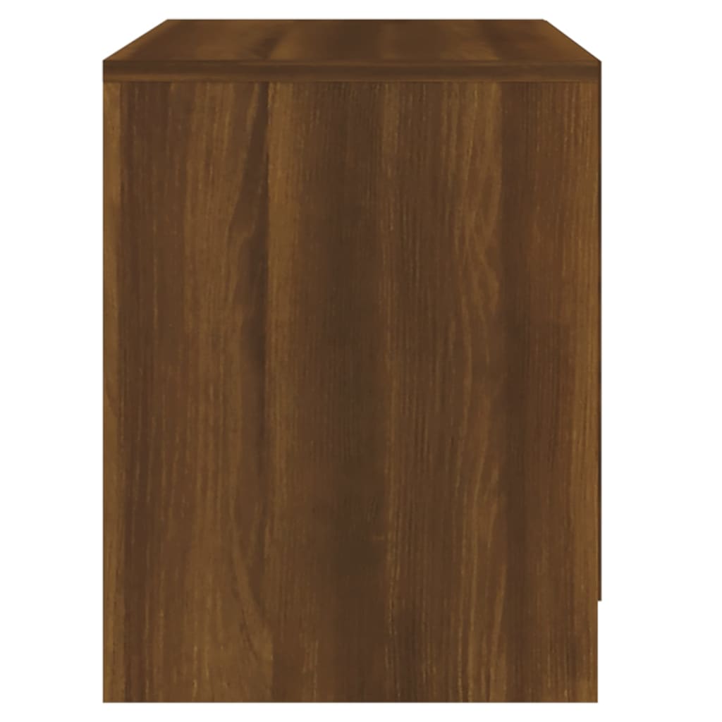 vidaXL sengeborde 2 stk. 45x34,5x44,5 cm spånplade brun egetræsfarve