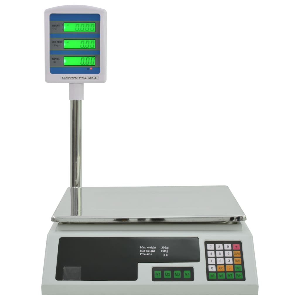 vidaXL elektronisk pakkevægt med LCD 30 kg