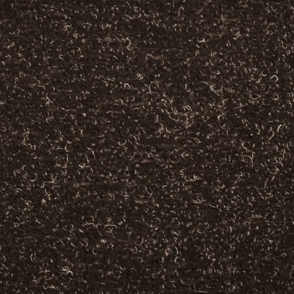 vidaXL selvklæbende trappemåtter 10 stk. 65x21x4 cm tuftet mørkebrun