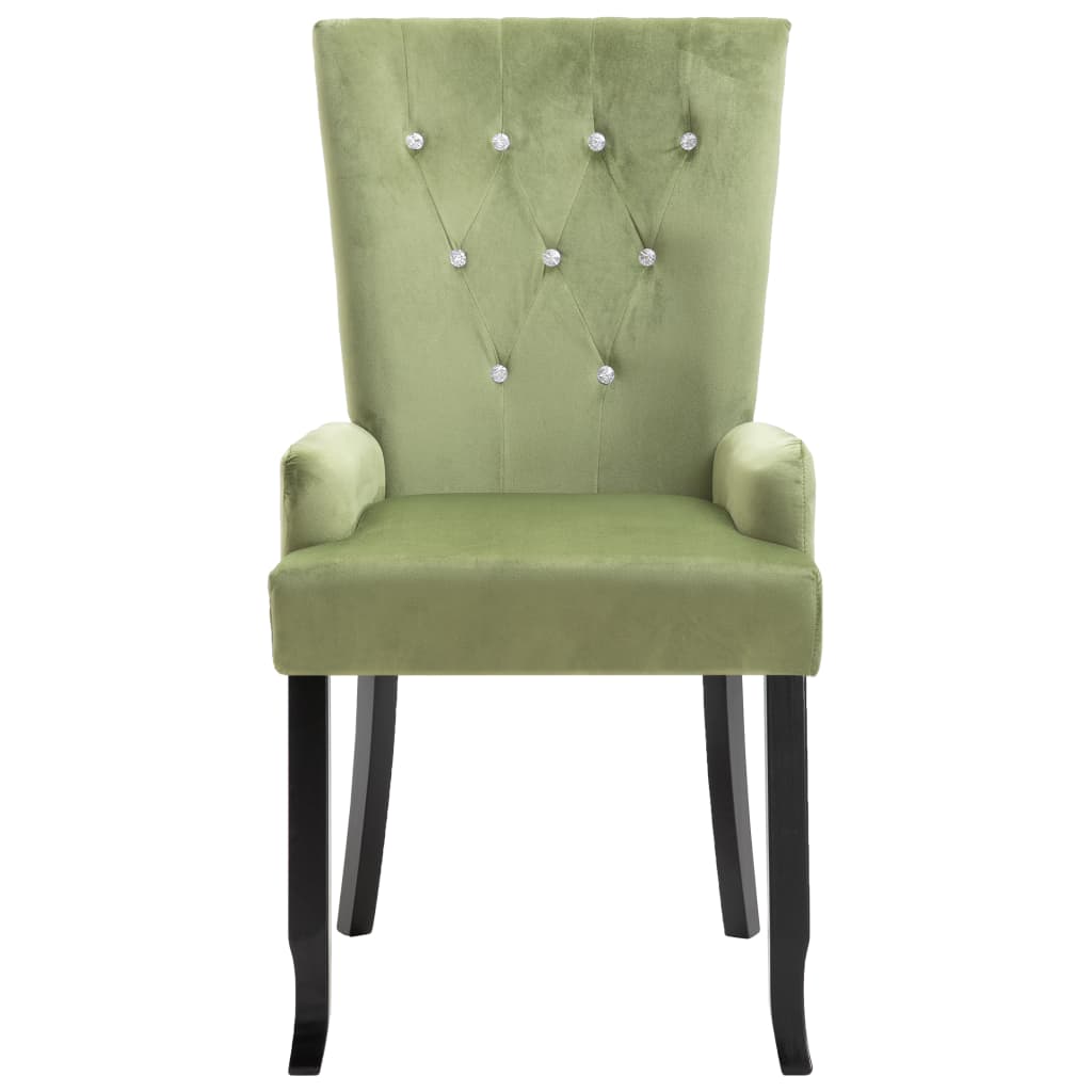 vidaXL spisebordsstol med armlæn velour lysegrøn