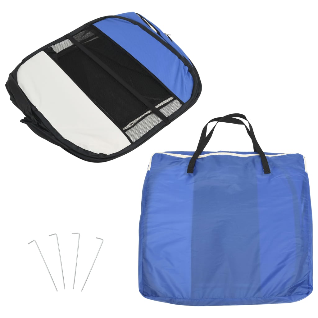 vidaXL foldbar hundegård med bæretaske 110x110x58 cm blå