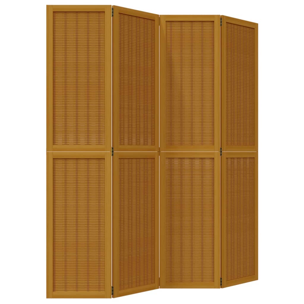 vidaXL rumdeler 4 paneler massivt kejsertræ brun