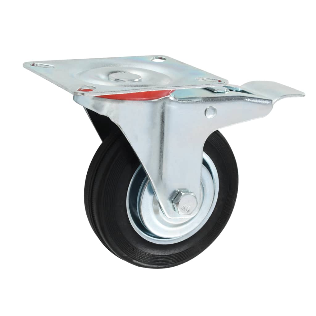 vidaXL drejehjul med dobbelte bremser 4 stk. 100 mm
