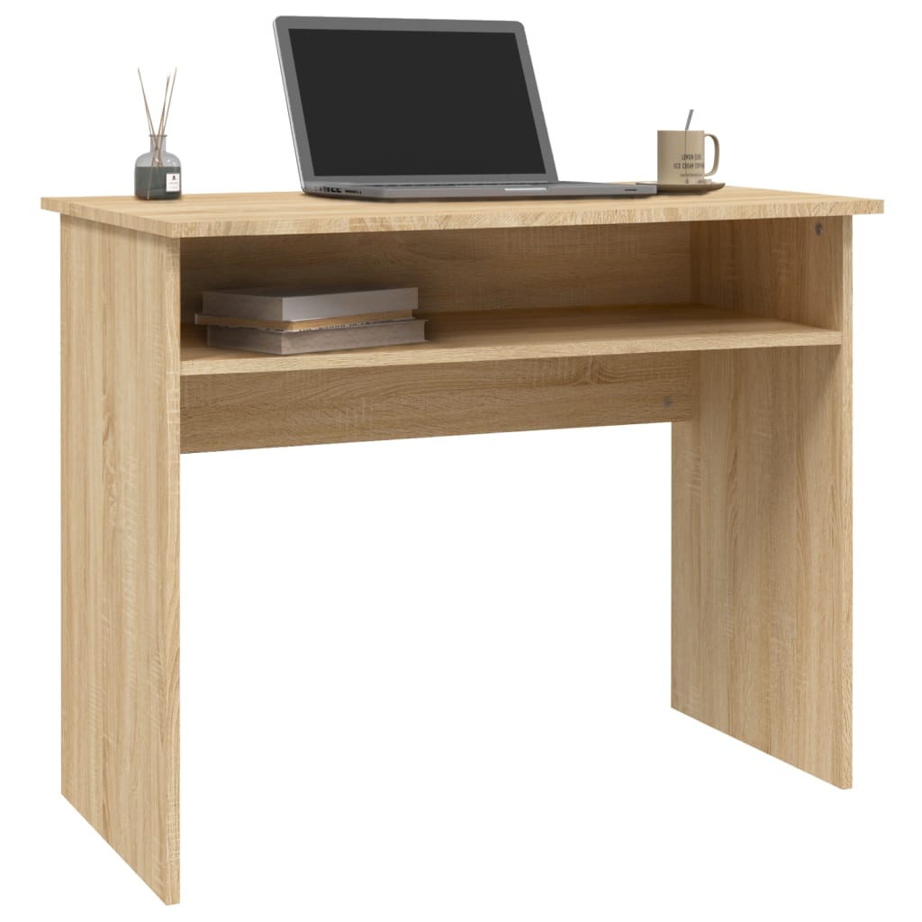 vidaXL skrivebord 90x50x74 cm konstrueret træ sonoma-eg