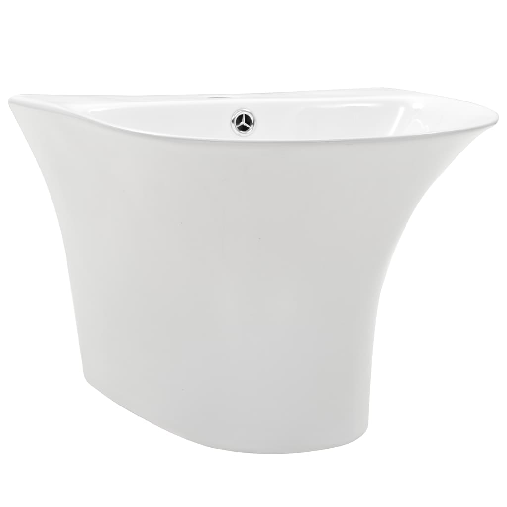 vidaXL væghængt håndvask keramik 470 x 450 x 370 mm hvid