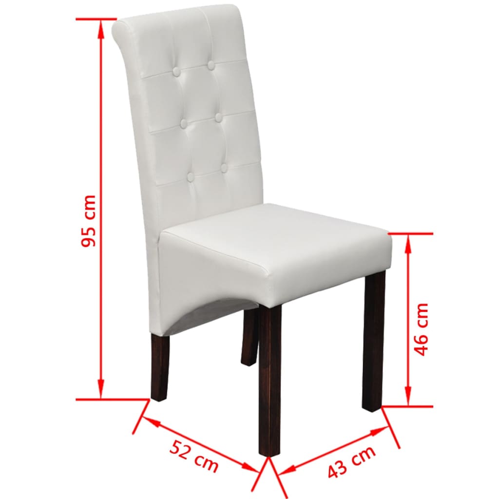 vidaXL spisebordsstole 6 stk. kunstlæder hvid