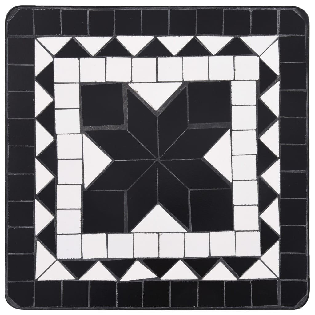 vidaXL mosaikbord keramik sort og hvid