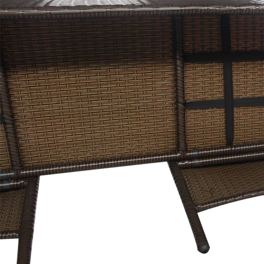 vidaXL 2-personers havebænk med bord polyrattan brun