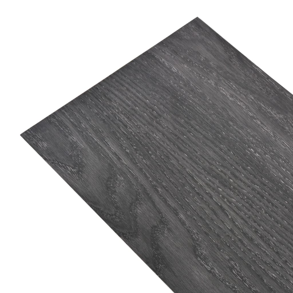 vidaXL ikke-selvklæbende gulvbrædder 4,46 m² 3 mm PVC sort
