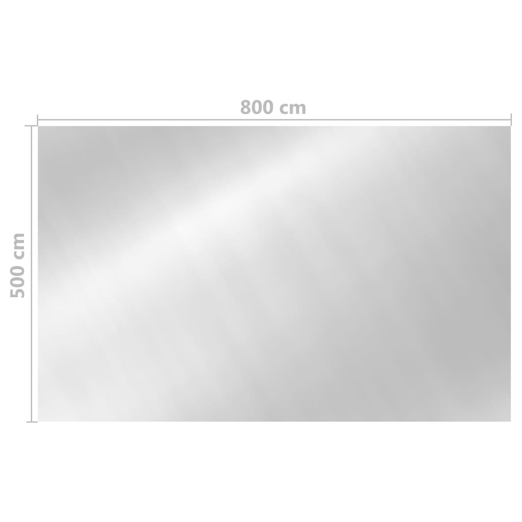 vidaXL rektangulært poolovertræk 800x500 cm PE sølvfarvet
