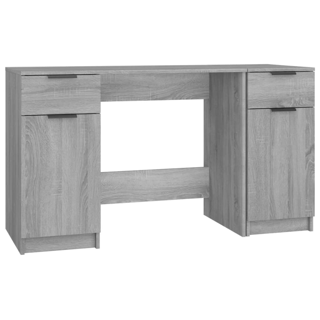 vidaXL skrivebord med sideskab konstrueret træ grå sonoma