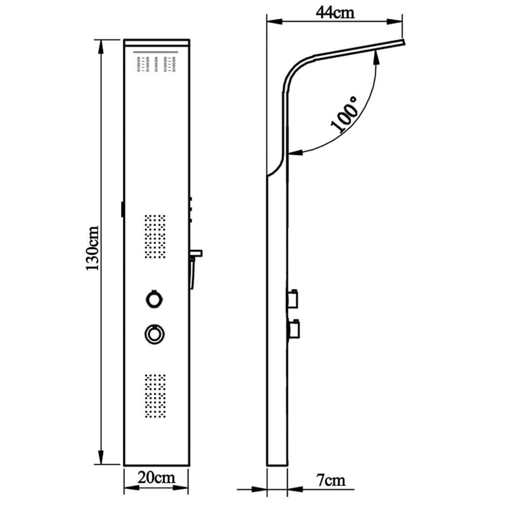 vidaXL bruserpanelsystem i rustfrit stål kurvet