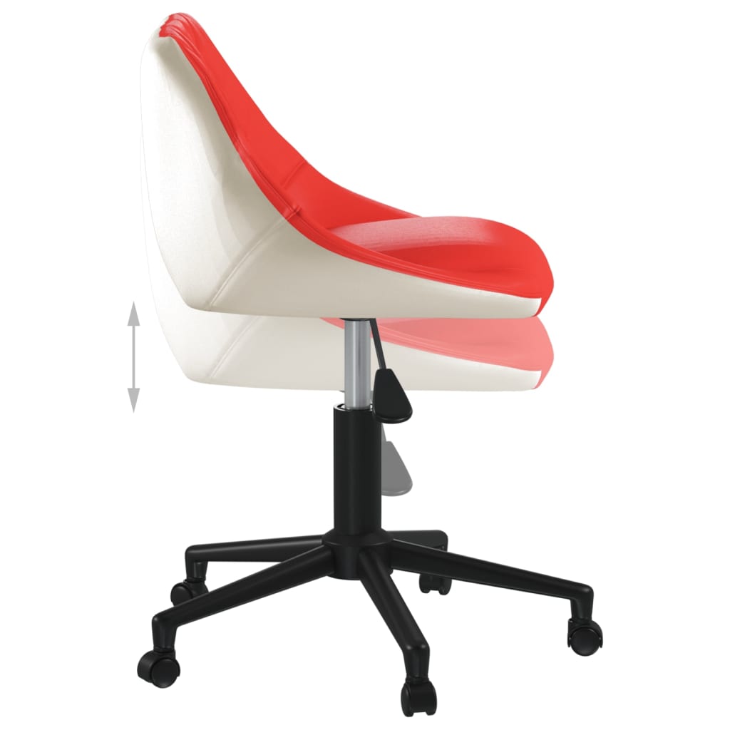 vidaXL drejelige spisebordsstole 2 stk. kunstlæder rød og hvid