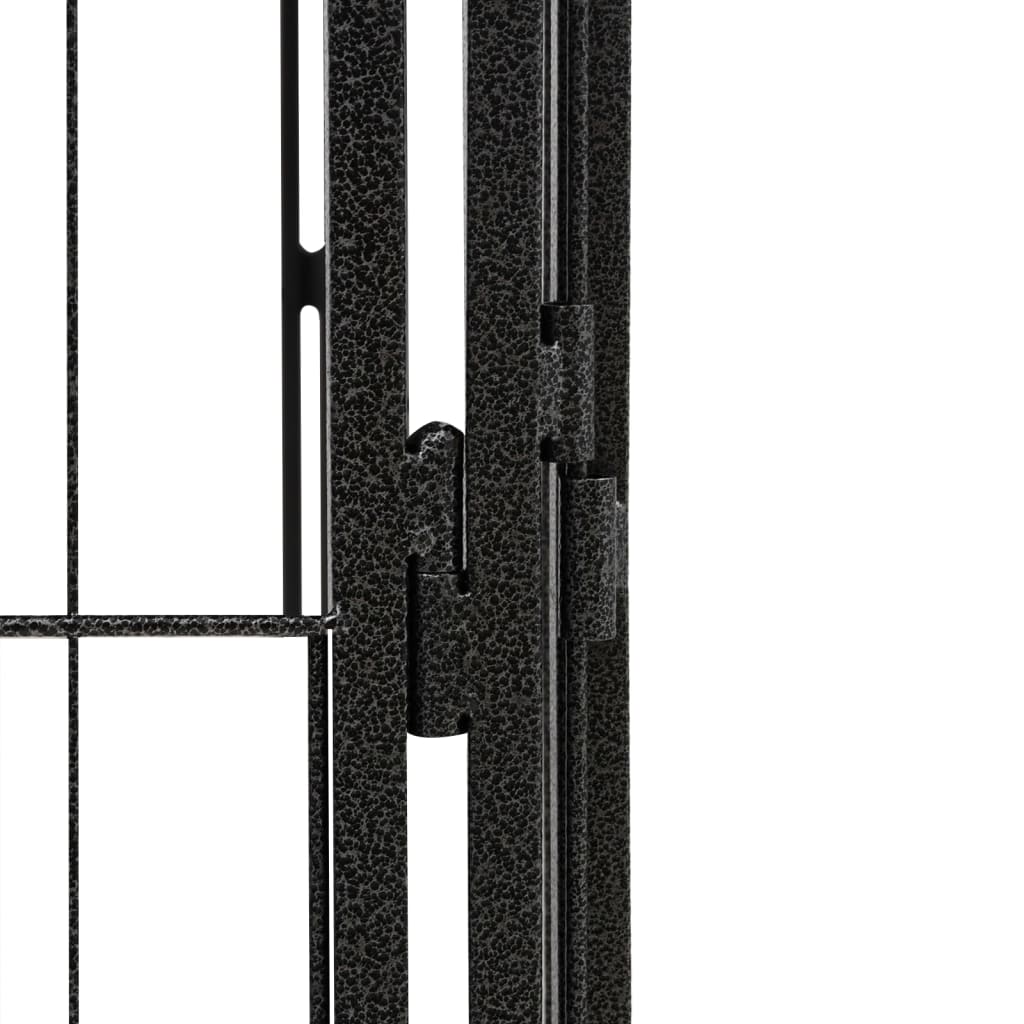 vidaXL 24-panels hundegård 100x50 cm pulverlakeret stål sort