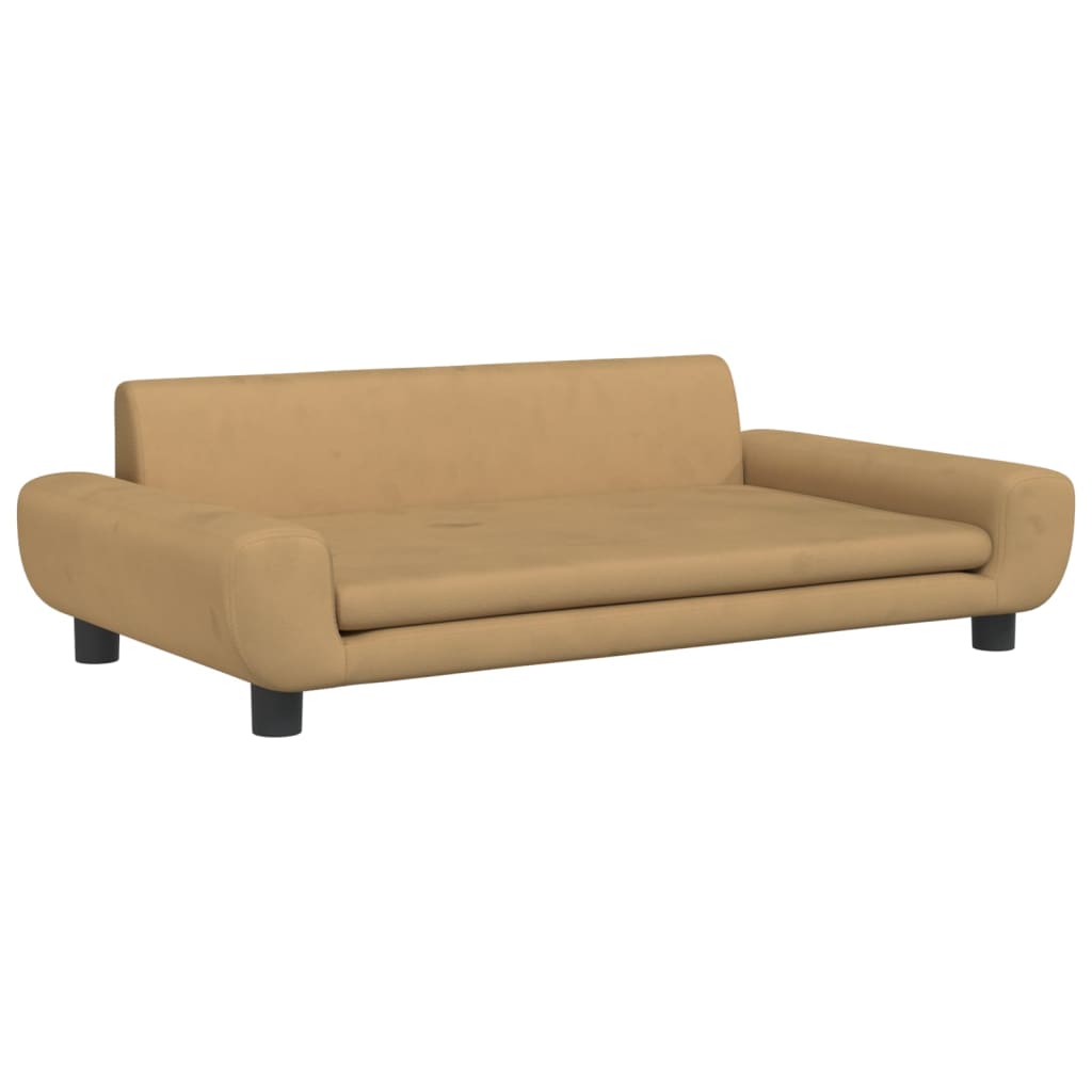 vidaXL sofa til børn 100x54x33 cm velour brun