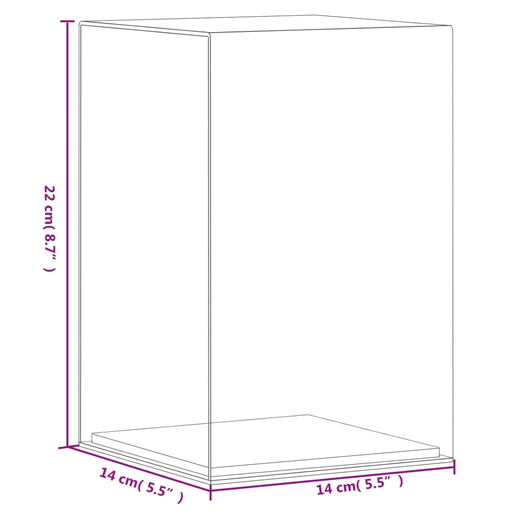 vidaXL montre 14x14x22 cm akryl transparent
