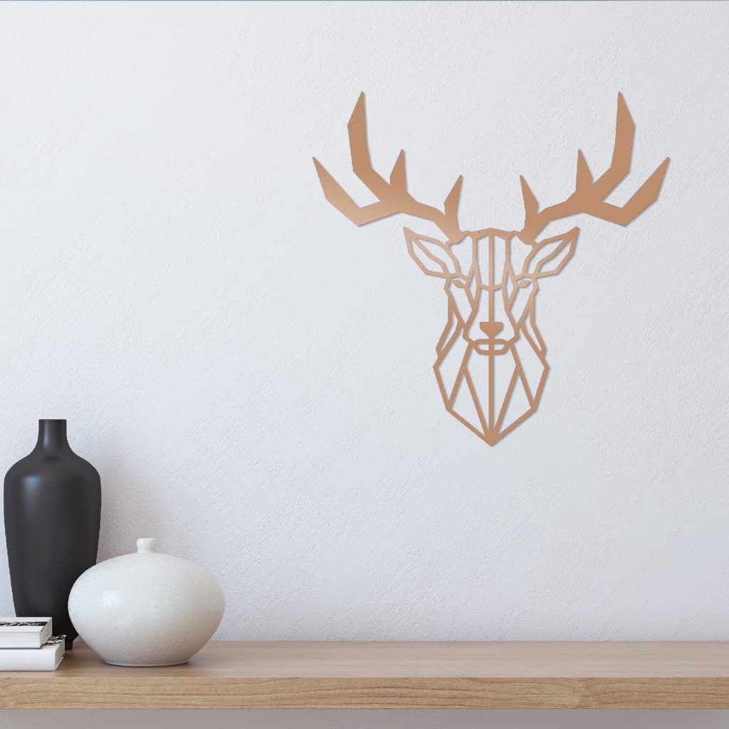 Homemania vægdekoration Deer 51x51 cm stål kobberfarvet