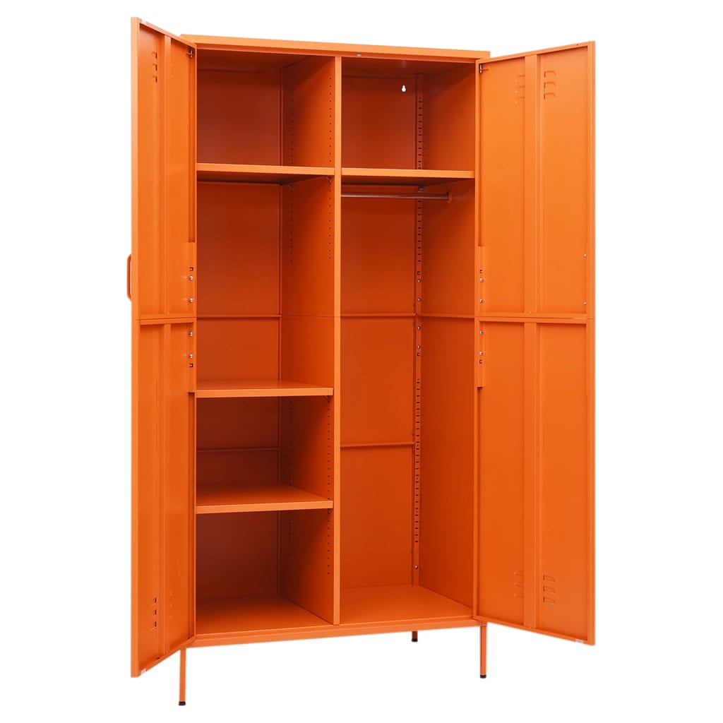 vidaXL klædeskab 90x50x180 cm stål orange