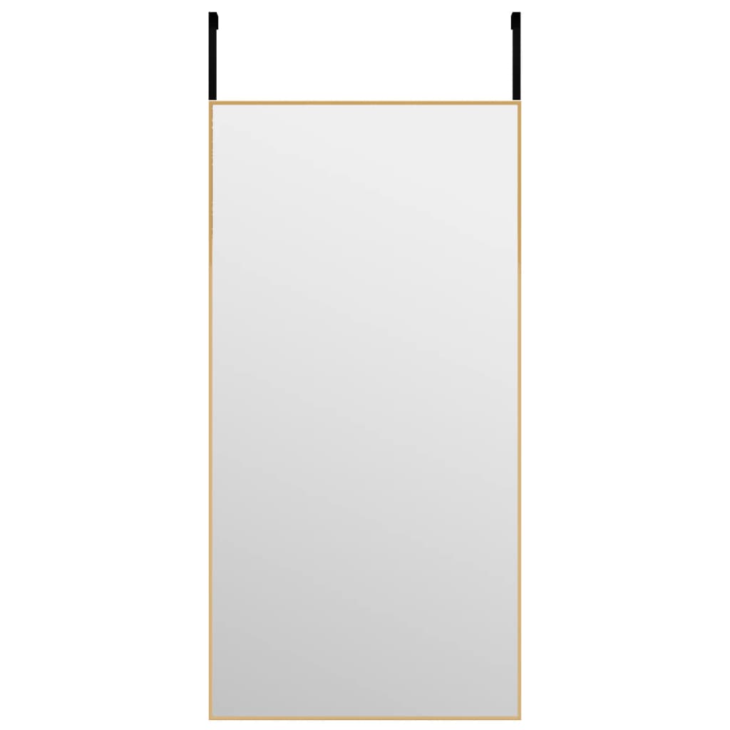 vidaXL dørspejl 40x80 cm glas og aluminium guldfarvet