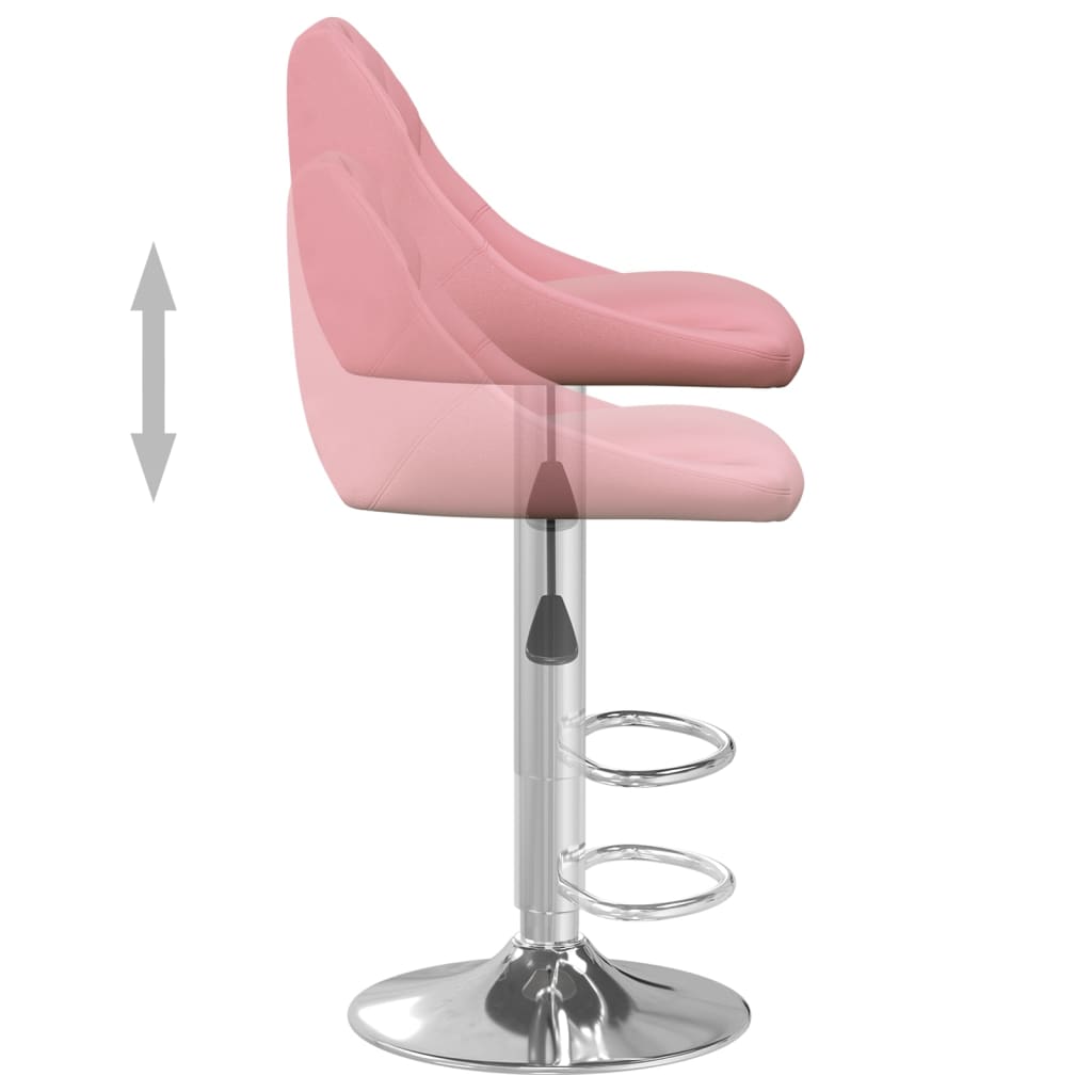 vidaXL barstole 2 stk. fløjl lyserød