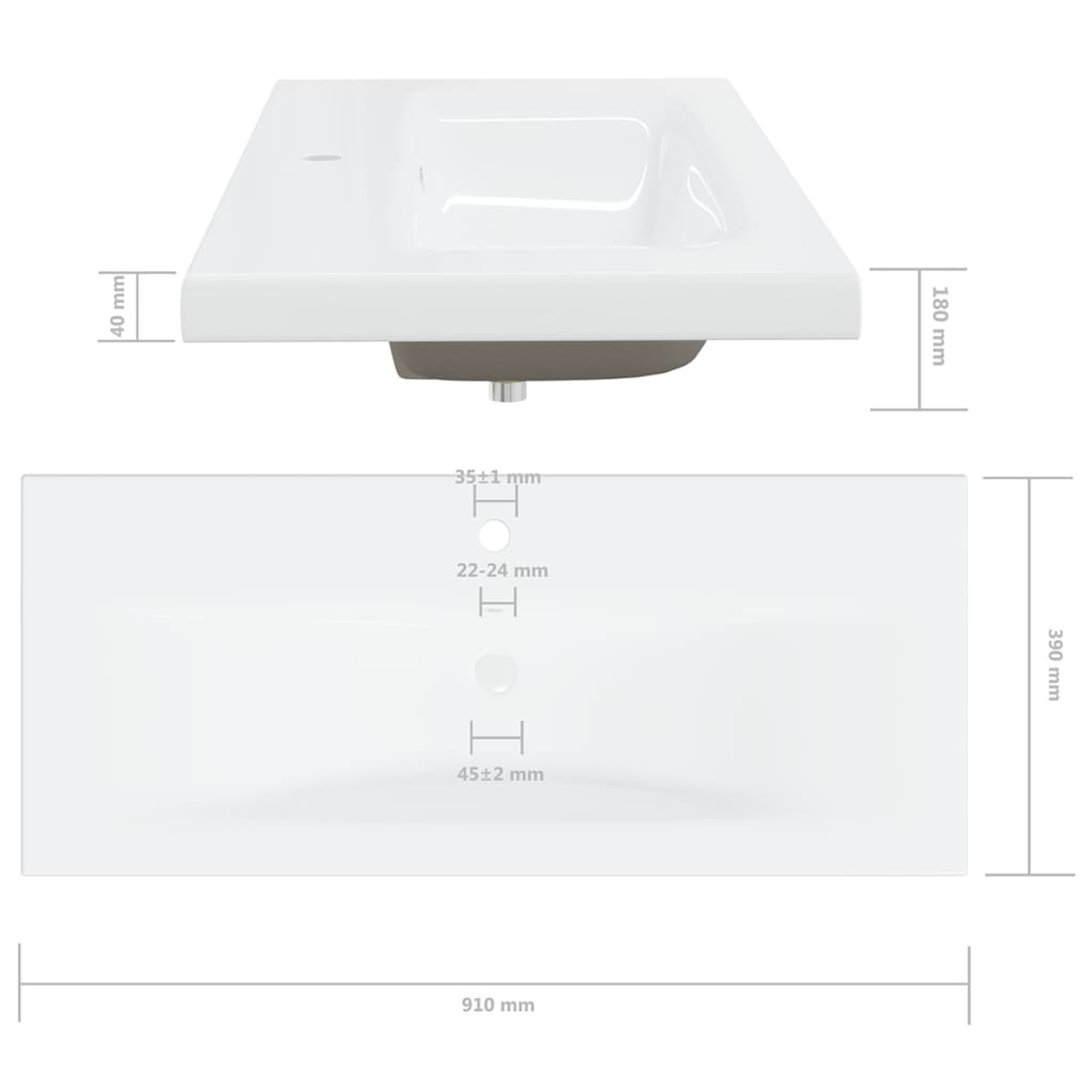 vidaXL vaskeskab med indbygget håndvask spånplade hvid og sonoma-eg