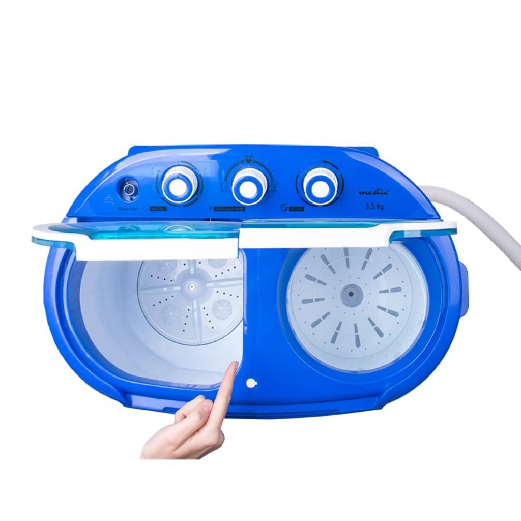 Mestic 2-i-1 bærbar vaskemaskine MW-120 250 W blå og hvid
