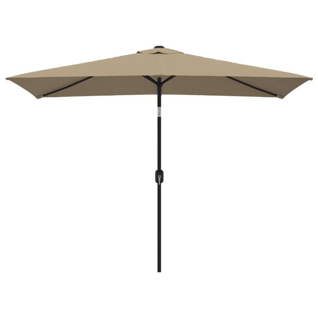 vidaXL udendørs parasol med metalstang 300 x 200 cm gråbrun