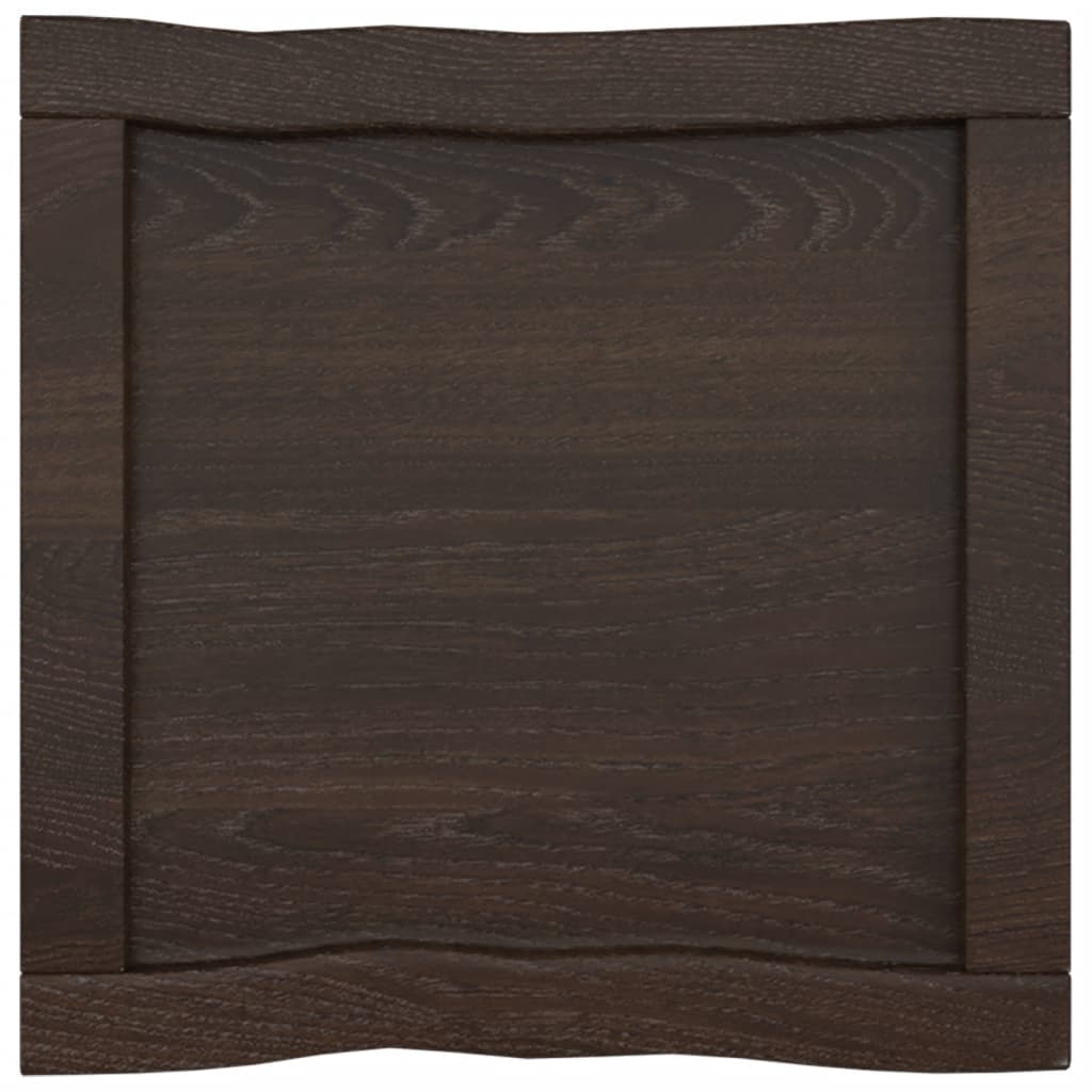 vidaXL bordplade 40x40x(2-4) cm naturlig kant behandlet træ mørkebrun